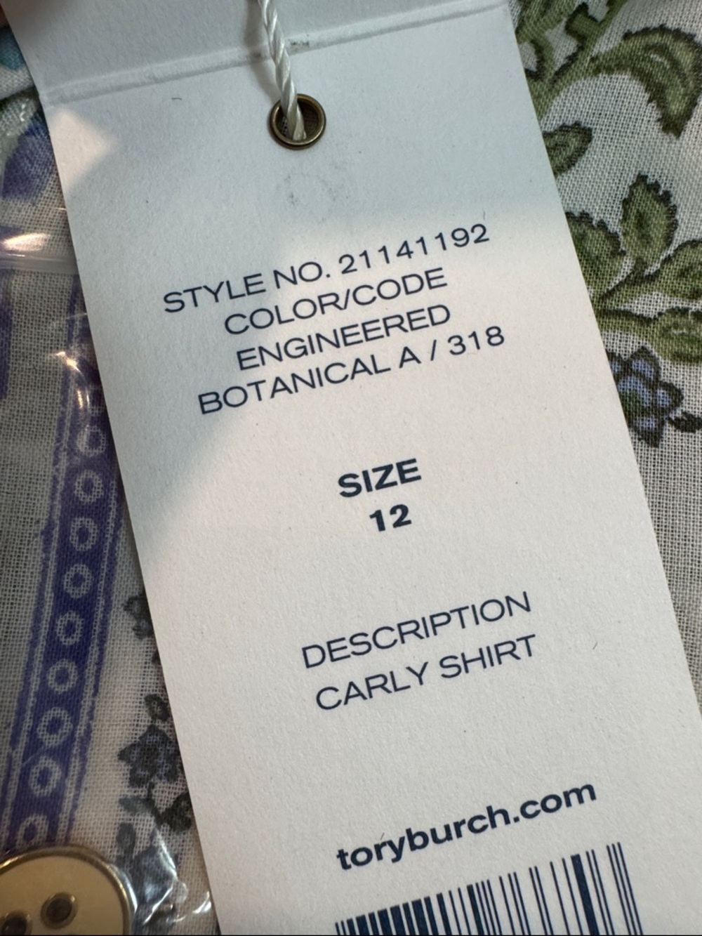 NWT Tory Burch Multicolor Engineered Botanical Blouse Sz 12 - Picture 6 of 9